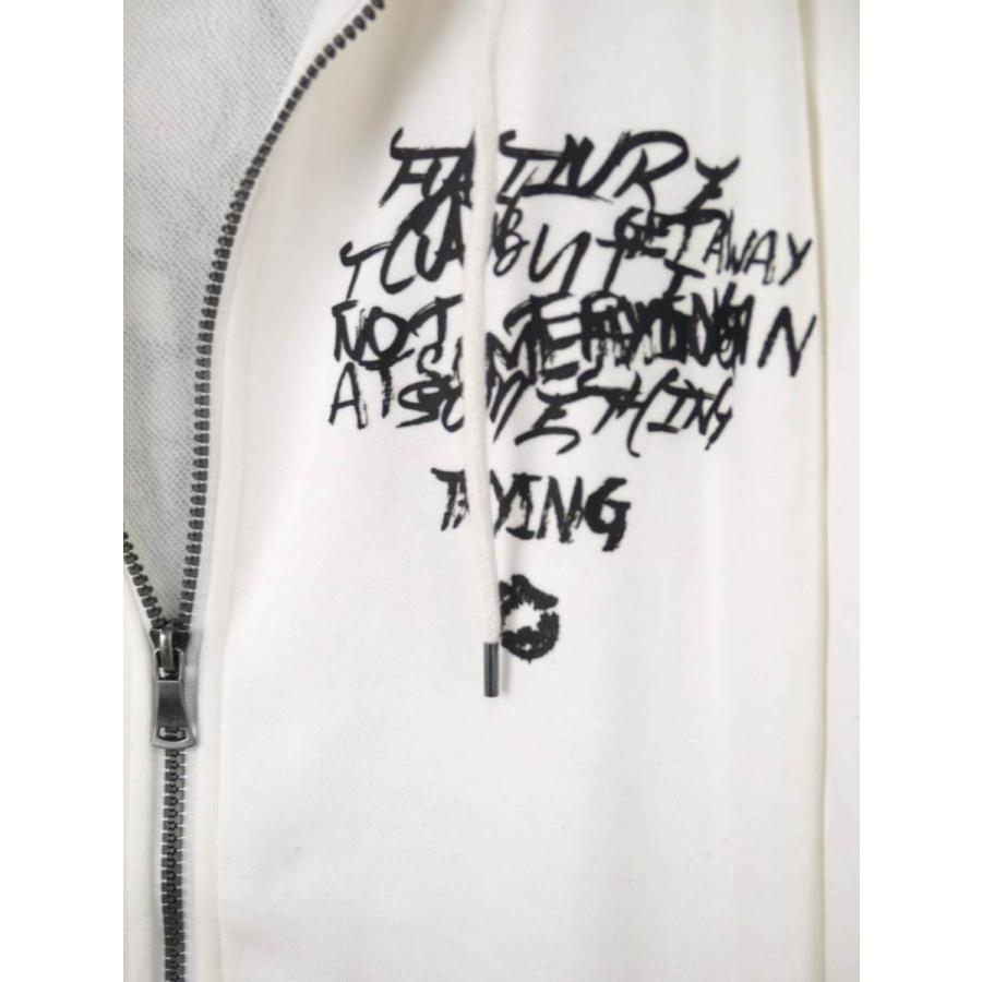 プリントパーカー メンズ おしゃれ ジップパーカー ガール エンボス