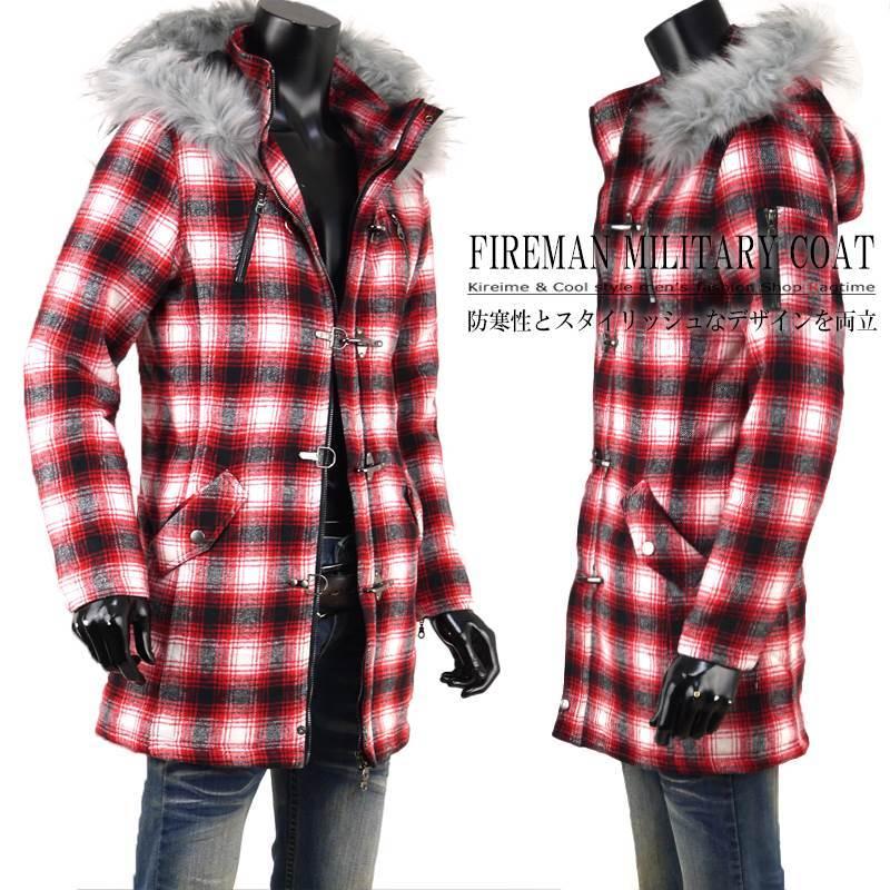 チェック コート メンズ ミリタリーコート モッズコート ファイヤーマン メルトン おしゃれ I 01 I 01 Ragtime 通販 Yahoo ショッピング