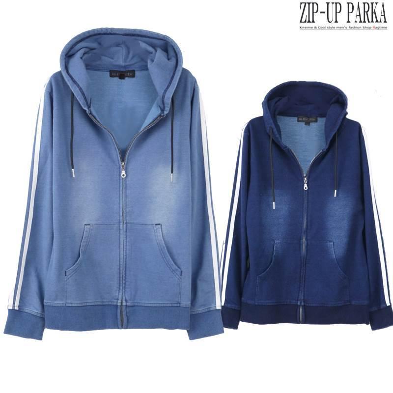 パーカー メンズ ジップパーカー インディゴ 袖ライン カジュアル おしゃれ デニムパーカー I 02 I 02 Ragtime 通販 Yahoo ショッピング