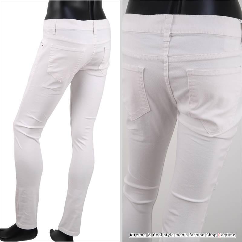クラッシュデニム 白 メンズ ホワイトデニム ホワイトジーンズ ストレッチ スキニージーンズ K K0325 12 Ragtime 通販 Yahoo ショッピング