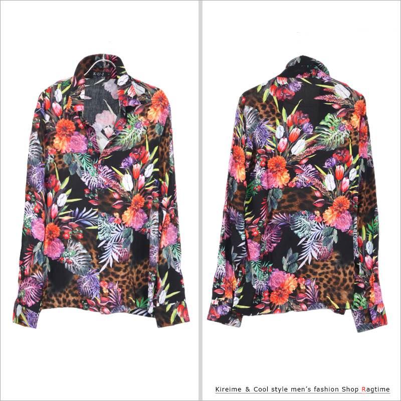 レーヨンシャツ メンズ 長袖 カラフル 花柄 ヒョウ柄 サマーシャツ 派手め リゾート シャツ K K0624 03 Ragtime 通販 Yahoo ショッピング