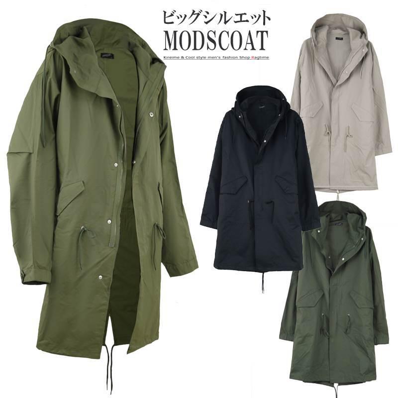 モッズコート オーバーサイズ メンズ コート ビッグシルエット 薄手 春 秋 スプリングコート Q0214 01 予約販売 本