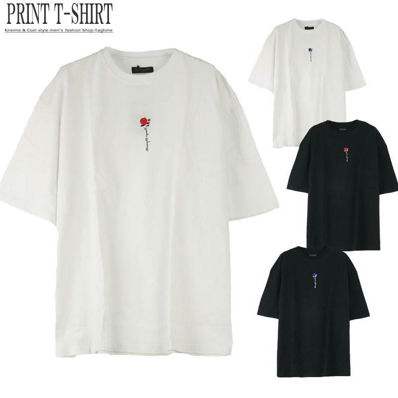 Tシャツ オーバーサイズ メンズ ワイド ビッグシルエット バラ