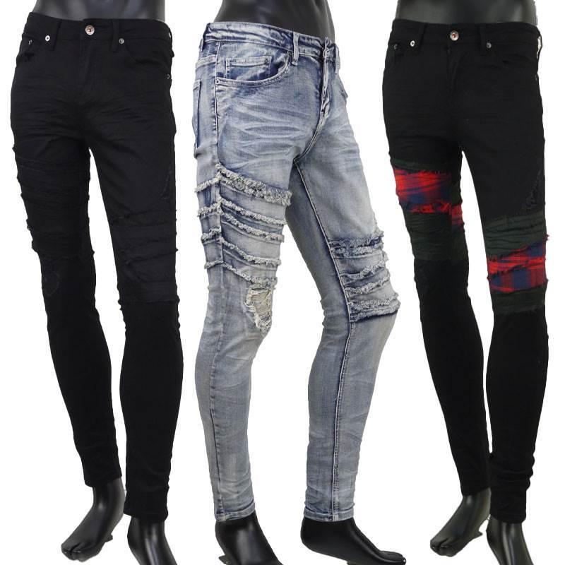 ダメージ ジーンズ メンズ ストレッチデニム スキニーデニム クラッシュ リペア おしゃれデニム V 02 V 02 Ragtime 通販 Yahoo ショッピング