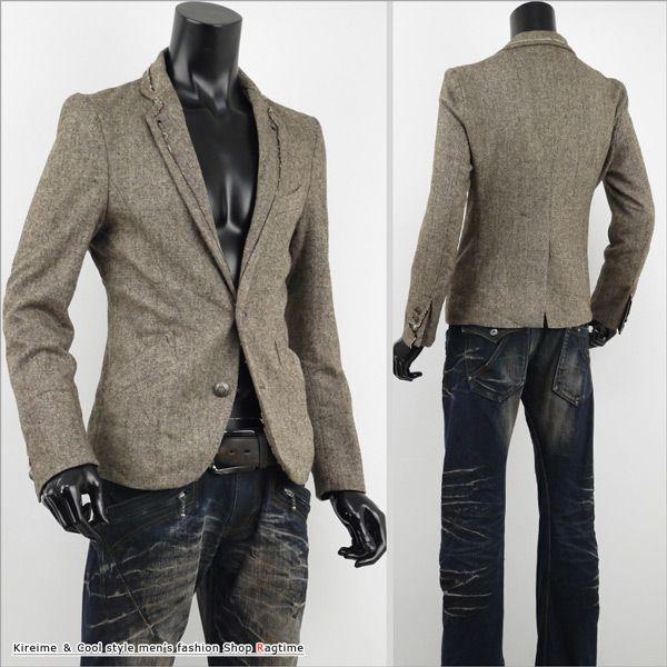 テーラードジャケット メンズ カットオフ ジャケット ツイード ジャケット トラッド フォーマル V25101105