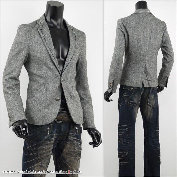 テーラードジャケット メンズ カットオフ ジャケット ツイード ジャケット トラッド フォーマル V25101105