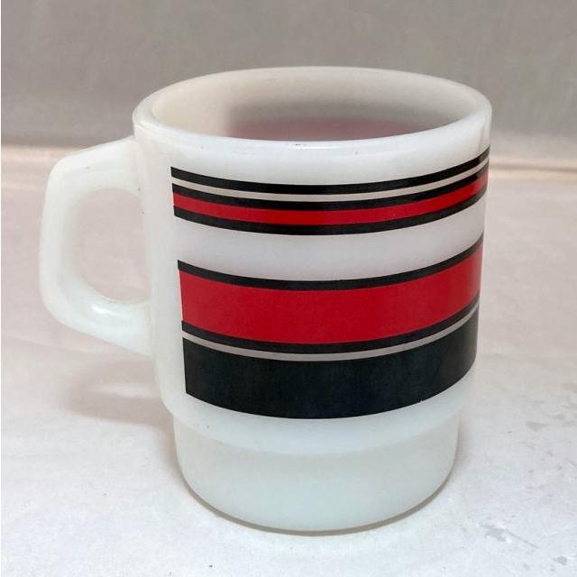 FIRE KING ファイヤーキング Fire King,スーパーストライプマグ レッド