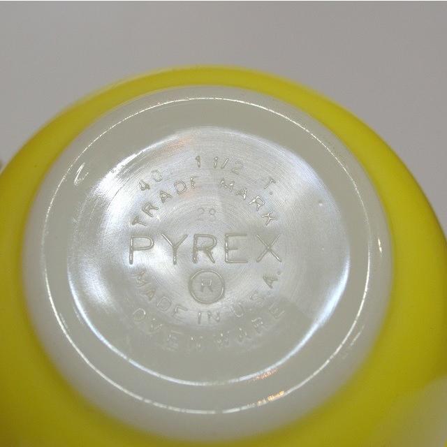 【USA vintage】PYREX パイレックス　ミキシングボウル　黄色 PYREX オールドパイレックス ミキシングボウル(S) イエロー