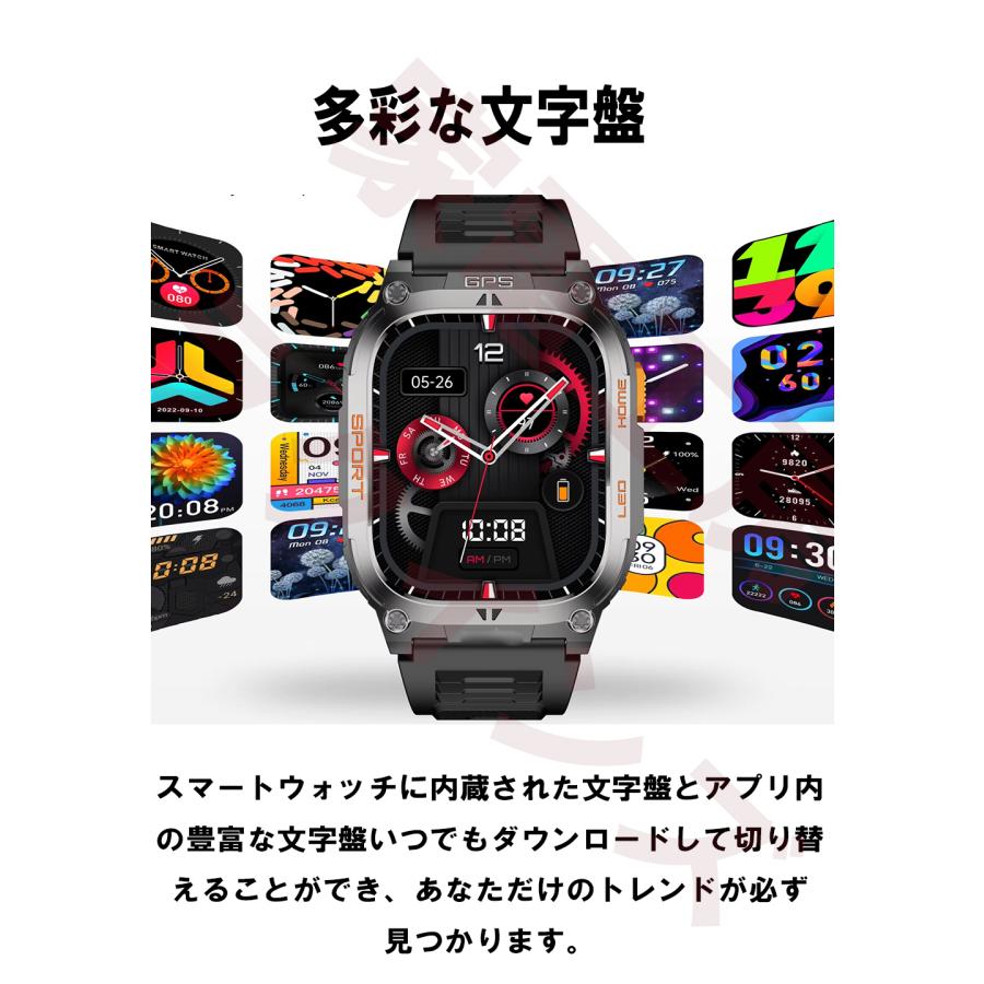 スマートウォッチ GPS GPS内蔵 GPS搭載 GPS測位 ランニングウォッチ GPS ジョギング ウォーキング 登山  Bluetooth通話 アウトドア 多種運動 スポーツの画像