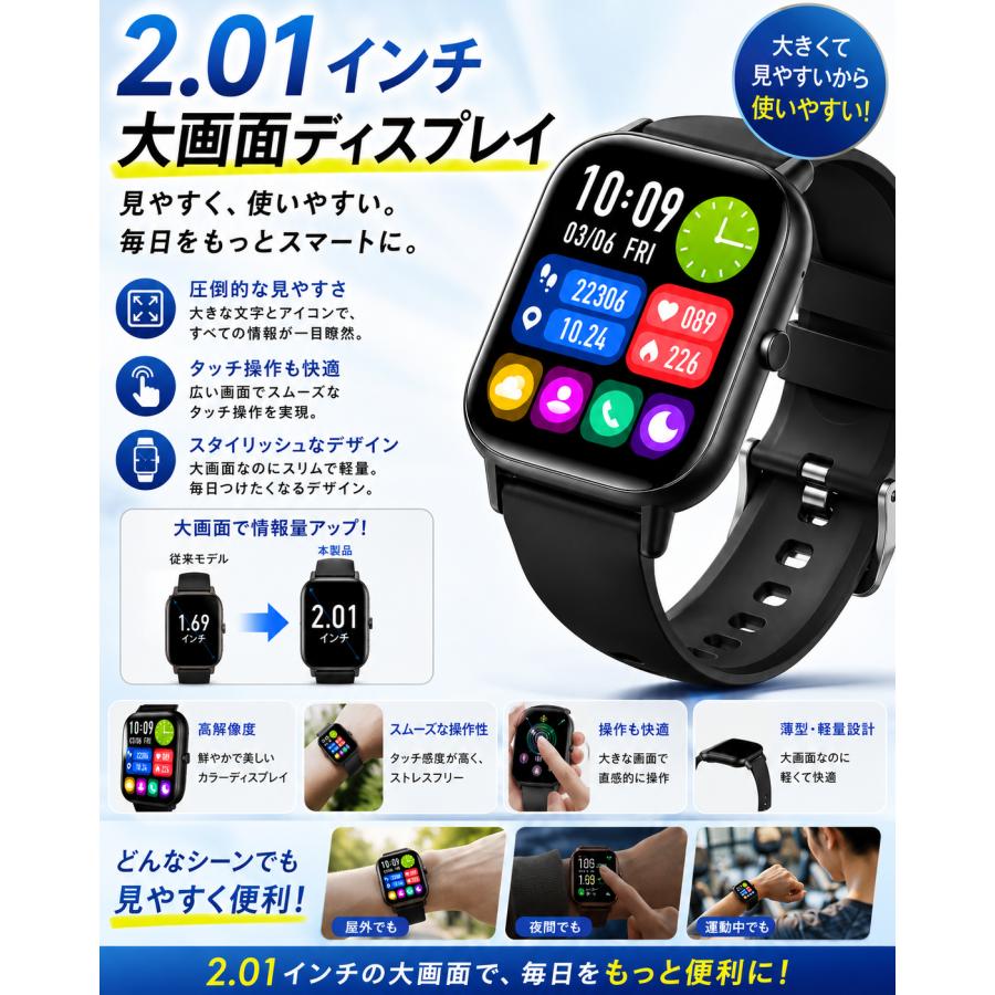 スマートウォッチ 日本製センサー 血糖値 血圧 血中酸素 心拍数 運動