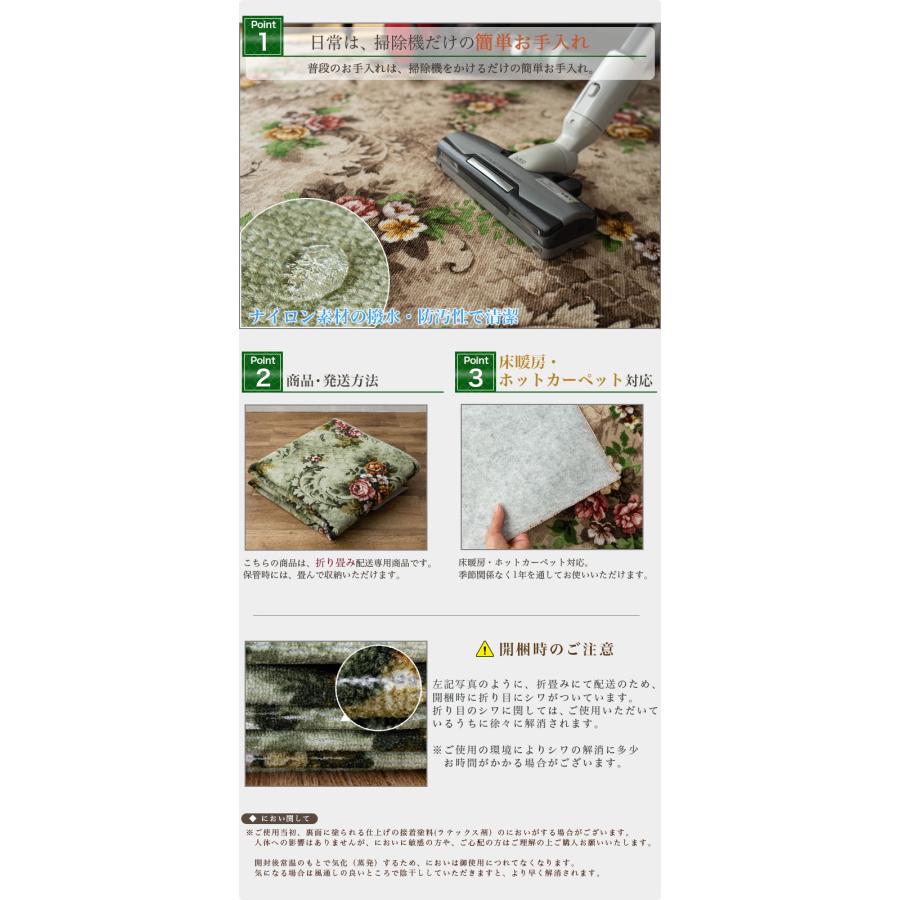 サヤンサヤン 撥水 防汚 抗菌 防臭 カーペット 江戸間6帖 261×352