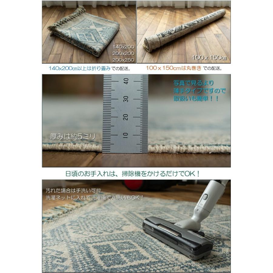 サヤンサヤン ラグ カーペット 140×200 約 1.5畳 洗える オルテガ