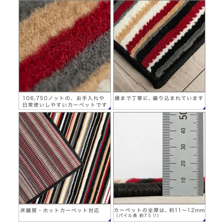サヤンサヤン ラグ 北欧 おしゃれ 1.5畳 用 140x200 ボーダー 柄 絨毯