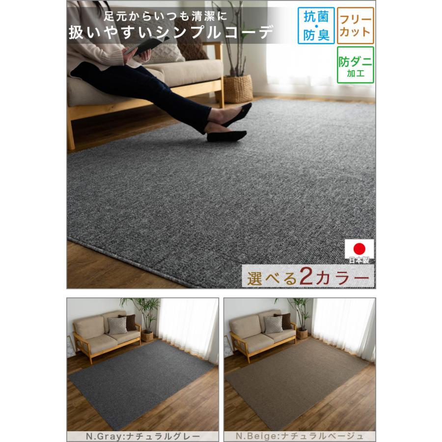 サヤンサヤン カーペット 4.5畳 江戸間 防ダニ 抗菌 防臭 絨毯 261×261