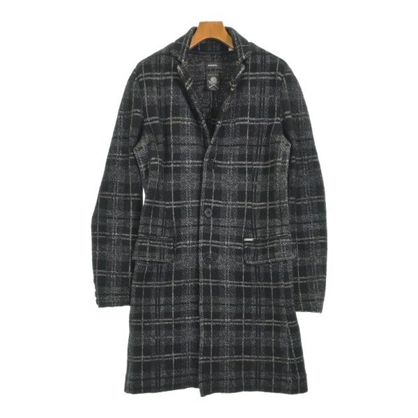 【美品】ディーゼル チェスターコート Lサイズ 切りっぱなし加工 ウール 黒 DIESEL（ディーゼル） チェスターコート メンズ 中古 古着 : RAGTAG