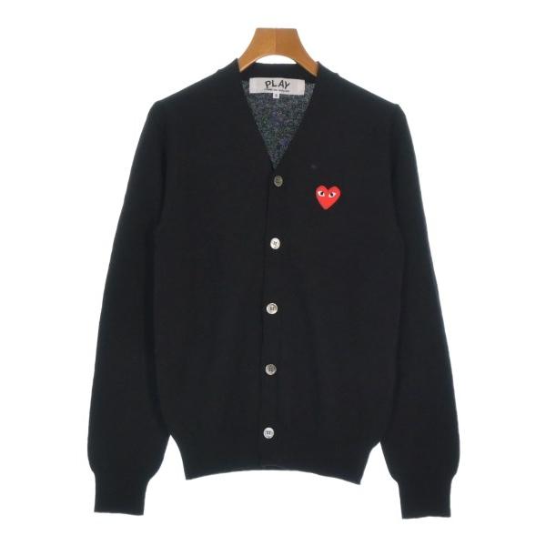 美品●プレイ　コムデギャルソン　カーディガン●メンズS　ブラック PLAY COMME des GARCONS カーディガン メンズ プレイコムデギャルソン