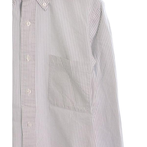 大人気新品 Thom Browne トムブラウン カジュアルシャツ メンズ 長袖 カラー グレーx白 ストライプ Avia Russia Com