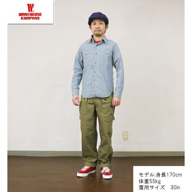 ウエアハウス WAREHOUSE ヘリンボーン モンキーパンツ Lot 1097 USMC Monkey Pants ミリタリー 海兵隊 ヴィンテージ パンツ ヘリンボン 硫化染め 定番 アメカジ | WAREHOUSE | 03