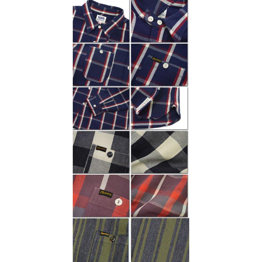 フェローズ Pherrow's ヘビーネルシャツ 21W-720WS 長袖 ネルシャツ 肉厚 チェック ストライプ ワークシャツ ヴィンテージ｜ragtim-store｜02
