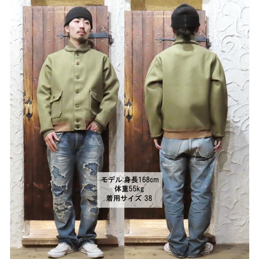 ウエアハウス WAREHOUSE ウールジャケット Lot 2233 A-1 WOOL JACKET アウター メルトン グリーン ミリタリー アメカジ ヴィンテージ メンズ 2025年 新作 | WAREHOUSE | 04