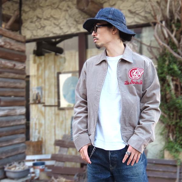 アメリカ製 企業 刺繍 デザイン 襟コーデュロイ ダック ブルゾン ジャケット STUDIO D'ARTISAN（ステュディオ・ダ・ルチザン） STUDIO D'ARTISAN