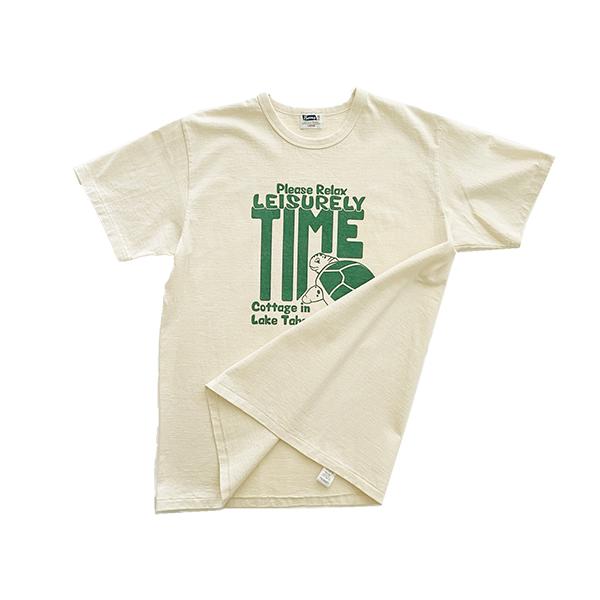 Pherrow's フェローズ Tシャツ 25S-PMT6 TIME 亀 プリント 半袖