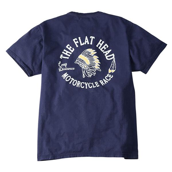 フラットヘッド THE FLAT HEAD Tシャツ FN-THC-048 MOTORCYCLE RACE 半袖 プリント ロゴ インディアン アメカジ バイカー 日本製 メンズ 2026年 春夏 新作の画像