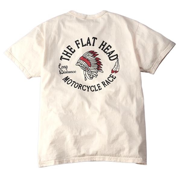 フラットヘッド THE FLAT HEAD Tシャツ FN-THC-048 MOTORCYCLE RACE 半袖 プリント ロゴ インディアン アメカジ バイカー 日本製 メンズ 2026年 春夏 新作の画像