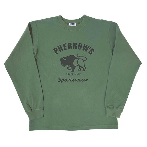 フェローズ Pherrow's ロンT PLT2 2026年 新色 長袖 Tシャツ バッファロー プリント カットソー 綿 クルー トップス ロゴT ヴィンテージ アメカジ メンズ | Pherrow's | 02