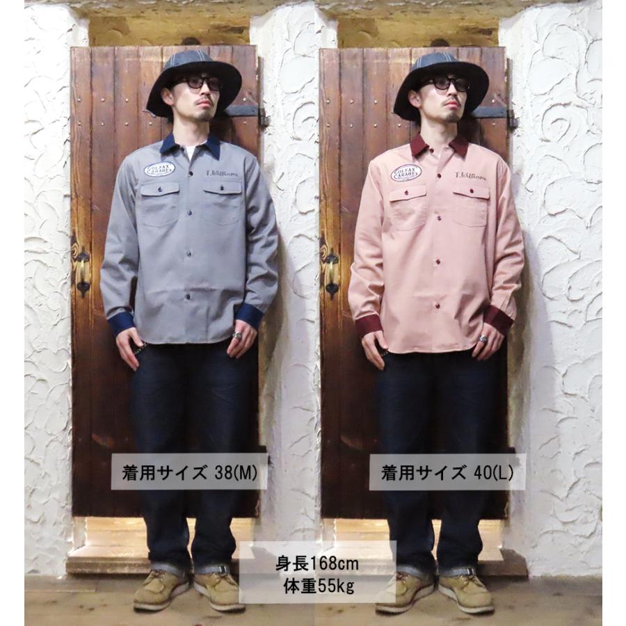 Pherrow's（フェローズ） ワークシャツ 26S-PTWS1 長袖 配色 ワッペン