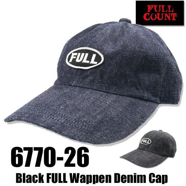 FULLCOUNT（フルカウント） キャップ 6770-26 Black FULL Denim Cap
