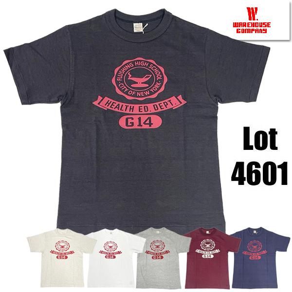 ウエアハウス WAREHOUSE Tシャツ Lot 4601 FULSHING 半袖 プリント TEE シャドウボーダー 未洗い ロゴ 綿 アメカジ ヴィンテージ メンズ 2025年 春夏 新作 | WAREHOUSE