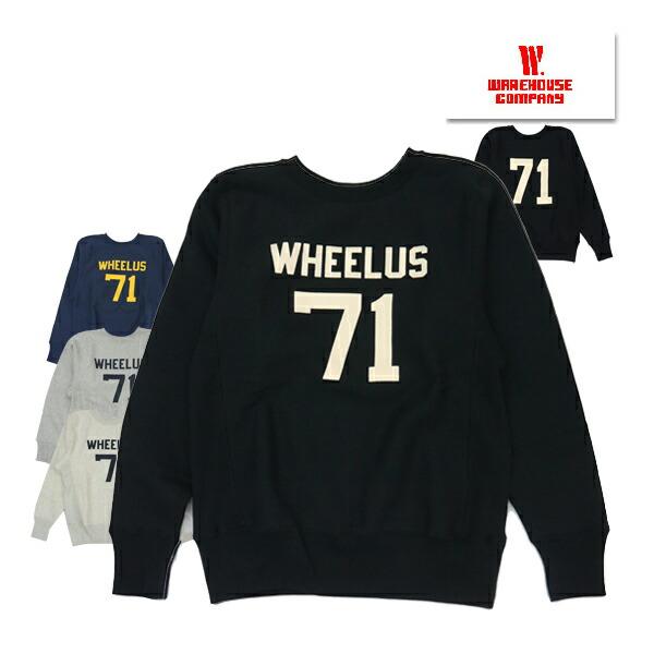 ウエアハウス WAREHOUSE スウェット Lot 483 WHEELUS ミリタリー クルーネック リバースウィーブ ロゴ 裏起毛