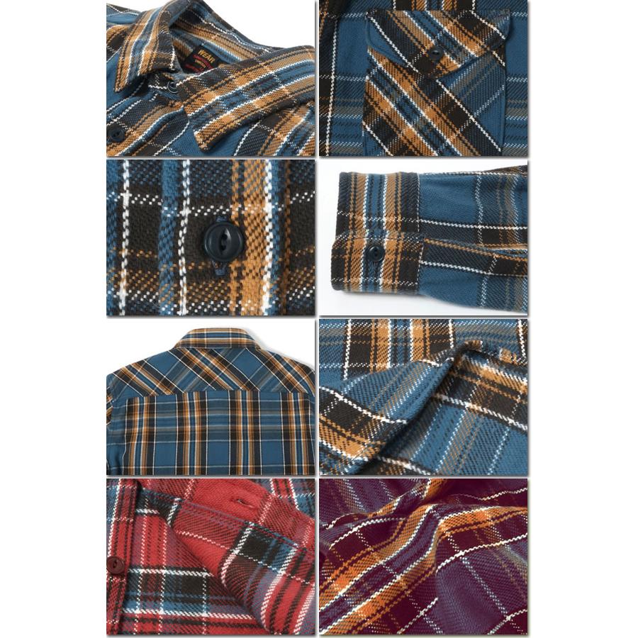 UES ウエス ヘビーネルシャツ 502352 フランネル 先染 長袖 裏微起毛