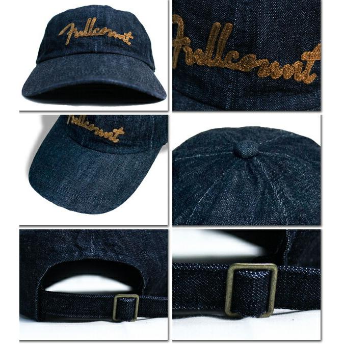 フルカウント FULL COUNT キャップ 6007 Chain Embroidery Denim CAP ロークラウン ベースボール デニム ロゴ 刺繍 帽子 アメカジ | FULLCOUNT | 01