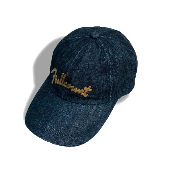 フルカウント FULL COUNT キャップ 6007 Chain Embroidery Denim CAP ロークラウン ベースボール デニム ロゴ 刺繍 帽子 アメカジ｜ragtim-store｜04