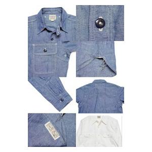 フェローズ PHERROW'S ワークシャツ 770WS シャツ 長袖 40年代モデル ラウンドヨーク WORK SHIRTS コットン シャンブレー リネン ヴィンテージ 定番 アメカジ | Pherrow's | 03