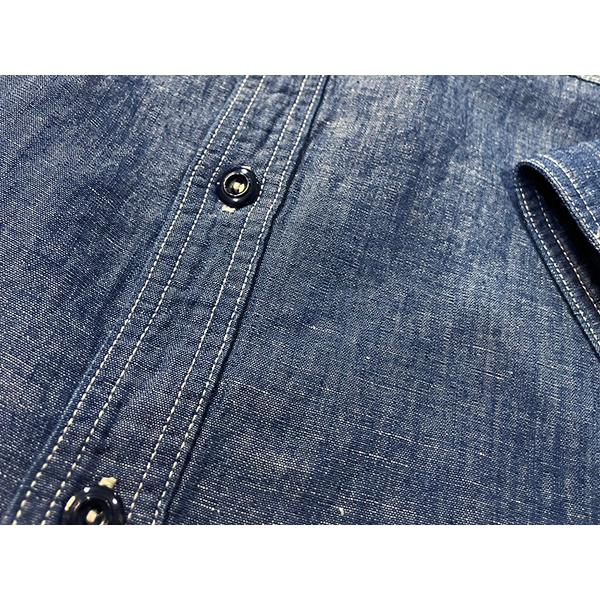 フェローズ PHERROW'S ワークシャツ 770WS シャツ 長袖 40年代モデル ラウンドヨーク WORK SHIRTS コットン シャンブレー リネン ヴィンテージ 定番 アメカジ | Pherrow's | 16