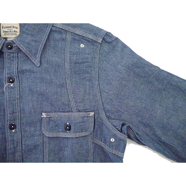 フェローズ PHERROW'S ワークシャツ 770WS シャツ 長袖 40年代モデル ラウンドヨーク WORK SHIRTS コットン シャンブレー リネン ヴィンテージ 定番 アメカジ | Pherrow's | 11