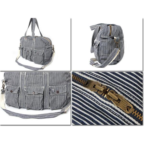 UES ウエス ボストンバッグ 810951 デニム ヒッコリー 鞄 バッグ トートバッグ ショルダー 斜め掛け 綿 アメカジ 定番 小物 プレゼント メンズ 男性 日本製 | UES | 02