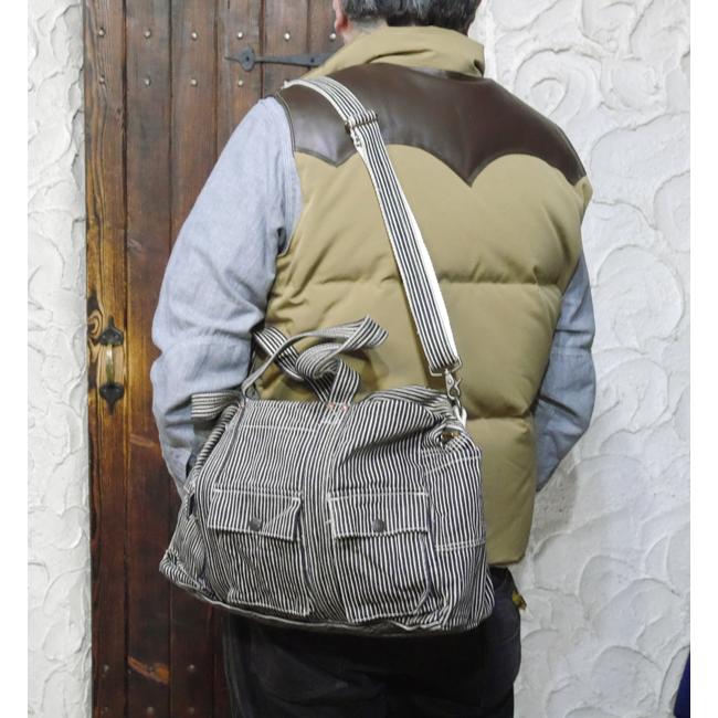 UES ウエス ボストンバッグ 810951 デニム ヒッコリー 鞄 バッグ トートバッグ ショルダー 斜め掛け 綿 アメカジ 定番 小物 プレゼント メンズ 男性 日本製 | UES | 03