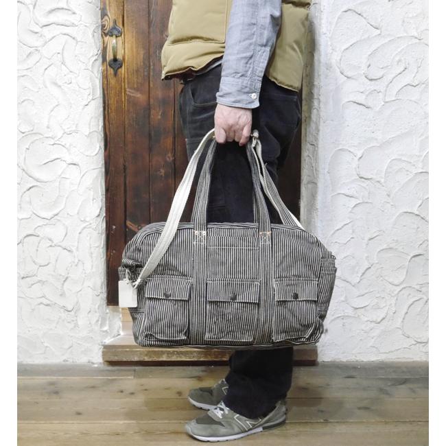 UES ウエス ボストンバッグ 810951 デニム ヒッコリー 鞄 バッグ トートバッグ ショルダー 斜め掛け 綿 アメカジ 定番 小物 プレゼント メンズ 男性 日本製 | UES | 04