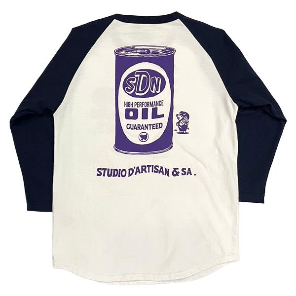 ステュディオ・ダルチザン STUDIO D'ARTISAN Ｔシャツ 8206B 七分袖 ラグラン バイカラー ロゴ プリント アメカジ メンズ 日本製 2026年 新作 正規品 | STUDIO D'ARTISAN | 04