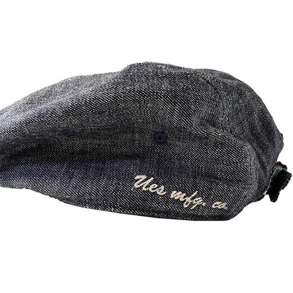 UES ウエス ハンチング キャップ 82HT デニム インディゴ 綿100％ 帽子 CAP 定番 シンプル 無地 バックストラップ 小物 プレゼント 男 メンズ アメカジ 日本製 | UES | 03