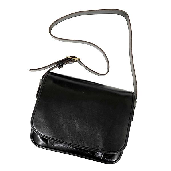 Y'2 LEATHER ワイツーレザー メールバック BG-10-S-A BLACK (TEA-CORE) ANILINE STEER MAIL BAG SMALL 鞄 ショルダー 斜め掛け アメカジ メンズ 日本製の画像