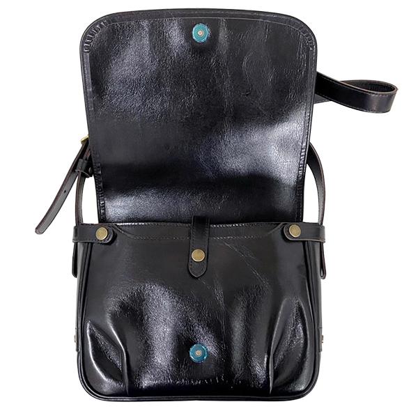 Y'2 LEATHER ワイツーレザー メールバック BG-10-S-A BLACK (TEA-CORE) ANILINE STEER MAIL BAG SMALL 鞄 ショルダー 斜め掛け アメカジ メンズ 日本製の画像