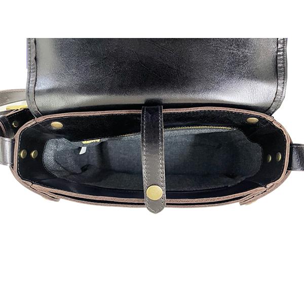 Y'2 LEATHER ワイツーレザー メールバック BG-10-S-A BLACK (TEA-CORE) ANILINE STEER MAIL BAG SMALL 鞄 ショルダー 斜め掛け アメカジ メンズ 日本製の画像