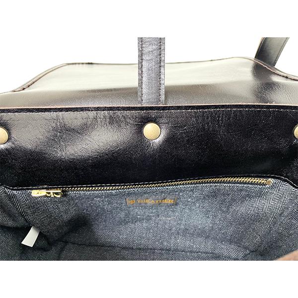 Y'2 LEATHER ワイツーレザー メールバック BG-10-S-A BLACK (TEA-CORE) ANILINE STEER MAIL BAG SMALL 鞄 ショルダー 斜め掛け アメカジ メンズ 日本製の画像