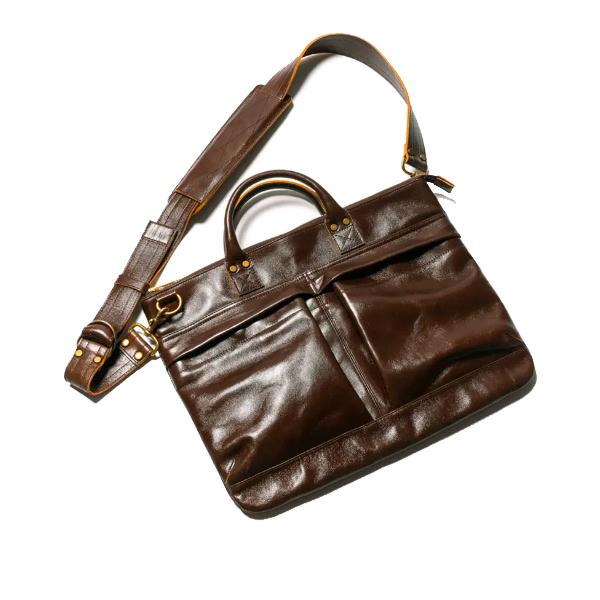 Y'2 LEATHER ワイツーレザー ヘルメットバッグ BG-20 HORSE HIDE HELMET BAG プルアップホース ショルダーバッグ 鞄 馬革 ミリタリー アメカジ バイカー メンズ |  | 04