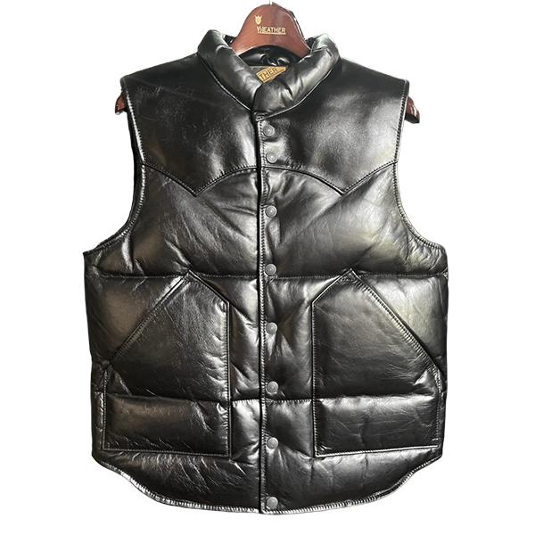 Y'2 LEATHER ワイツーレザー ダウンベスト OV-01 BLACK OIL SOFT HORSE
